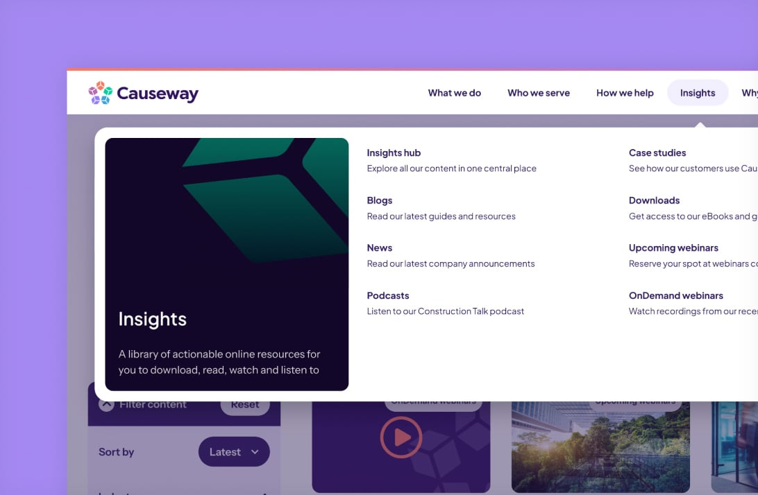Causeway insights dropdown