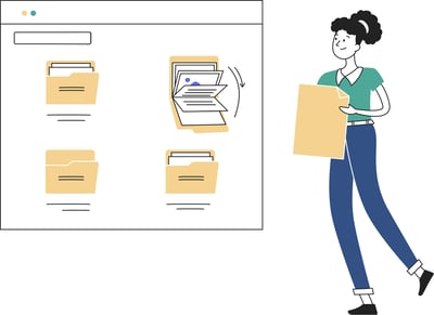 How to optimise your HubSpot licensing and pick the right Hubs - image shows a female presenting person choosing between different Hubs