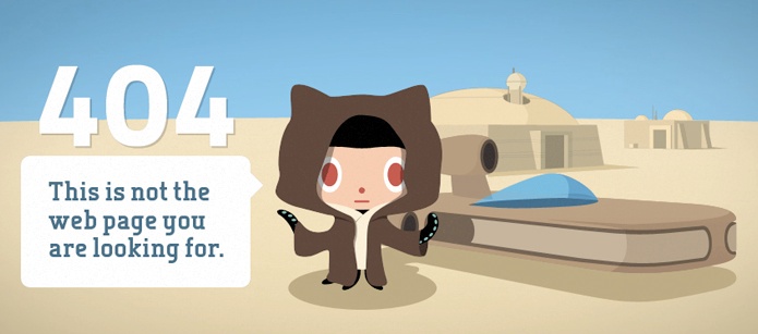 Reddit 404 page showing Reddit character dressed as Obi-Wan Kenobi