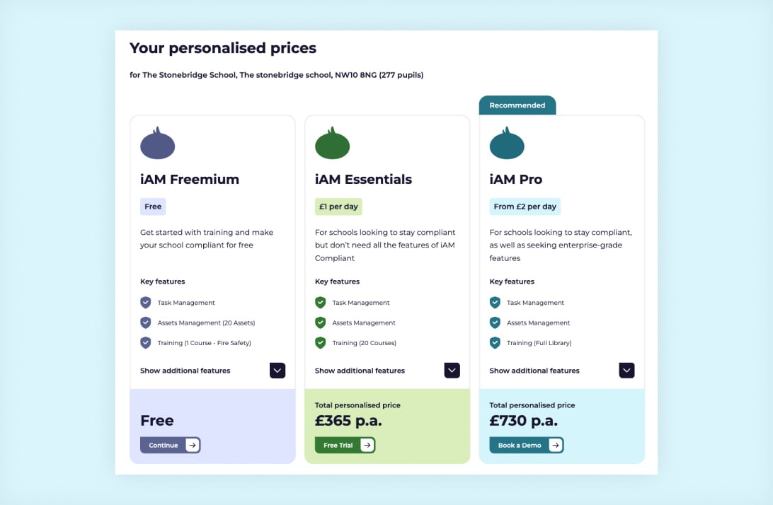 iAM Compliant pricing module in action