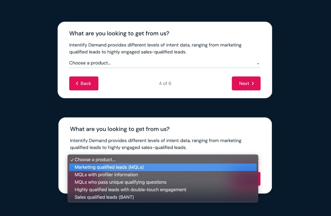 Intentify Demand interactive calculator in action