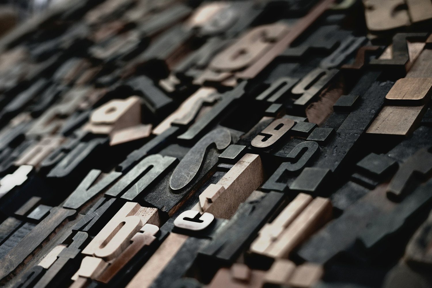 Letter press type illustrating typography